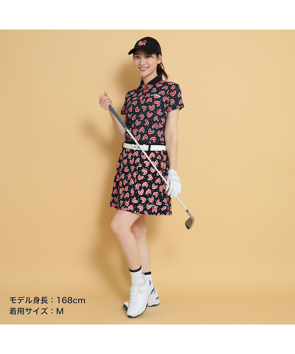 サイズ：L CALLAWAY キャロウェイ 2023年モデル 半袖ポロシャツ ロープ 花 総柄 ホワイト系 [240101432005] ゴルフウェア レディース ストスト Callaway キャロウェイ 半袖ポロシャツ 白×ライトグレー 小花柄
