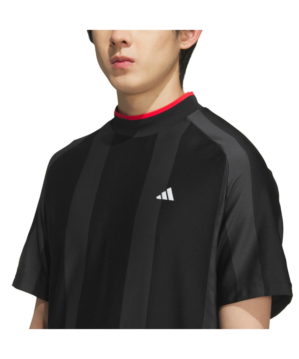 adidas アディダス ロゴ モックネック ゴルフ ウェア 半袖 シャツ 人気 Amazon | アディダス ビックアディダスロゴ 半袖モックネック