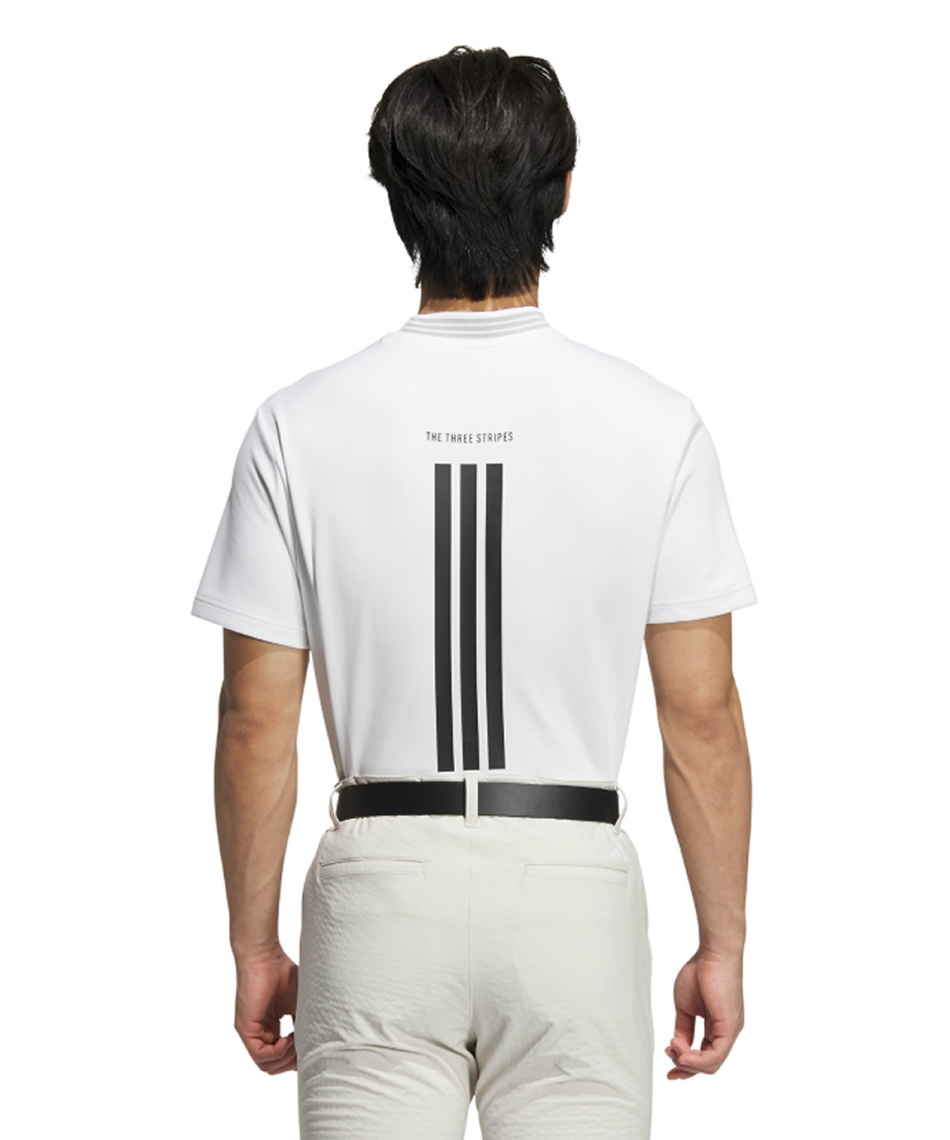 ゴルフウェア 半袖シャツ スリーストライプスモックネック半袖シャツ