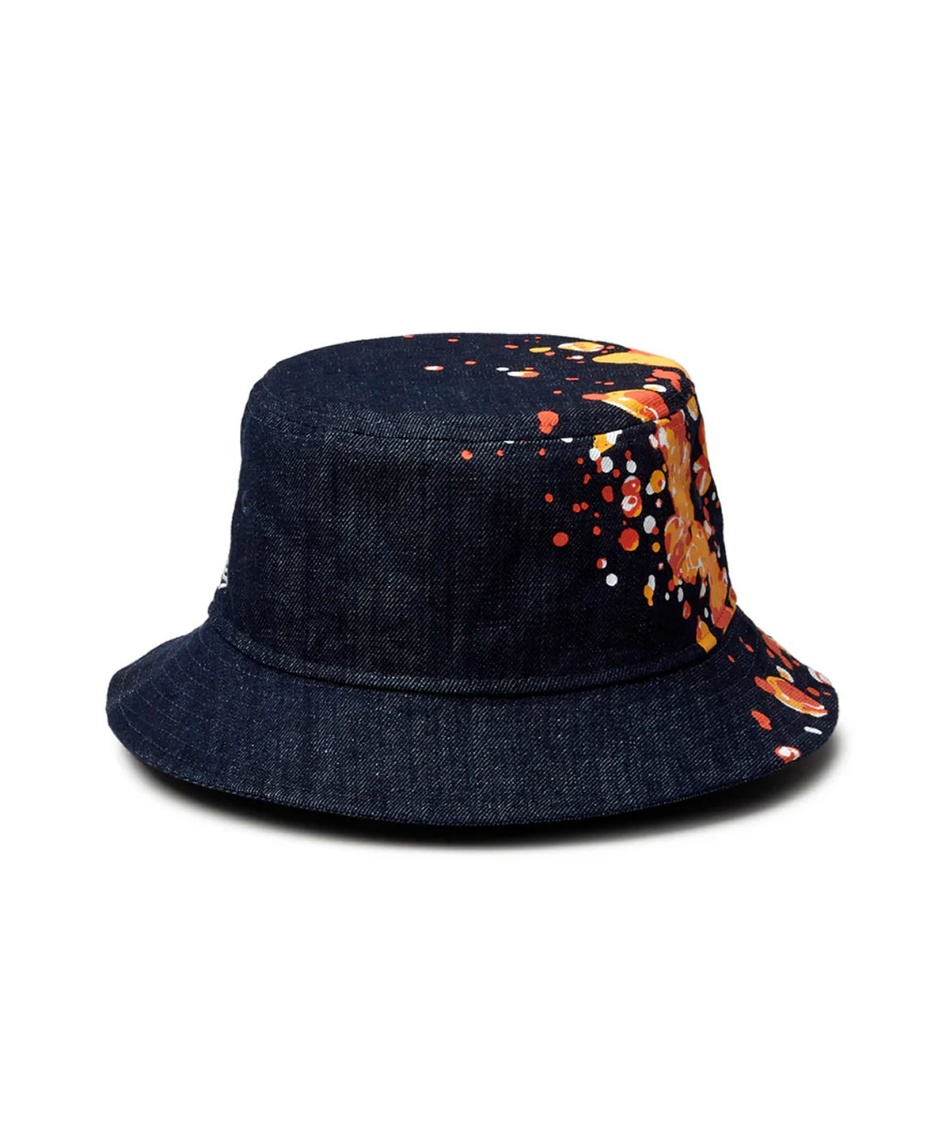 【珍品】ニューエラ　バケットハット　デニム　スプラッシュ柄　M-L ニューエラ(NEW ERA) ハット バケット01 Splash スクリプトロゴ ノン