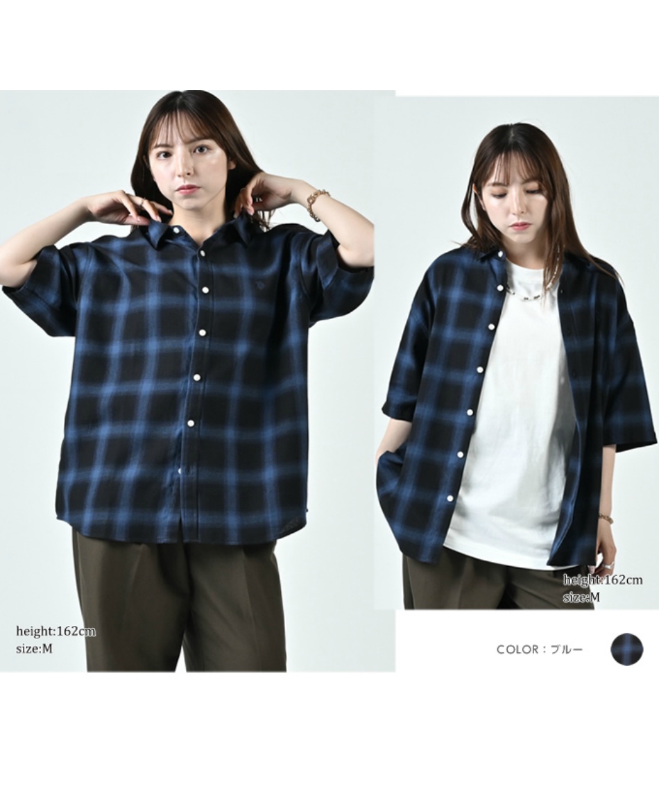 半袖シャツ 半袖オンブレチェックシャツ PLM51707 | スポーツ用品なら