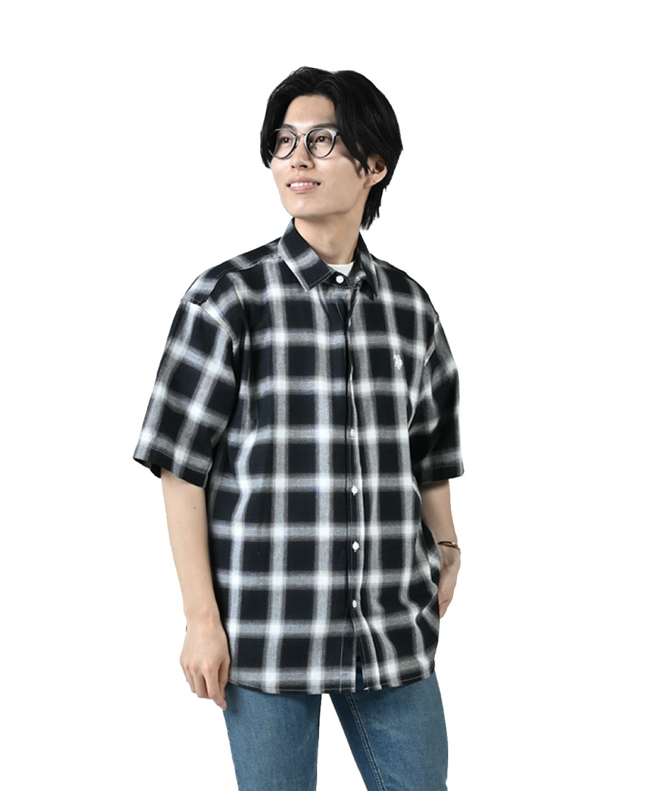 6/29まで【50％OFF】クーポン配布中 半袖シャツ 半袖オンブレチェック