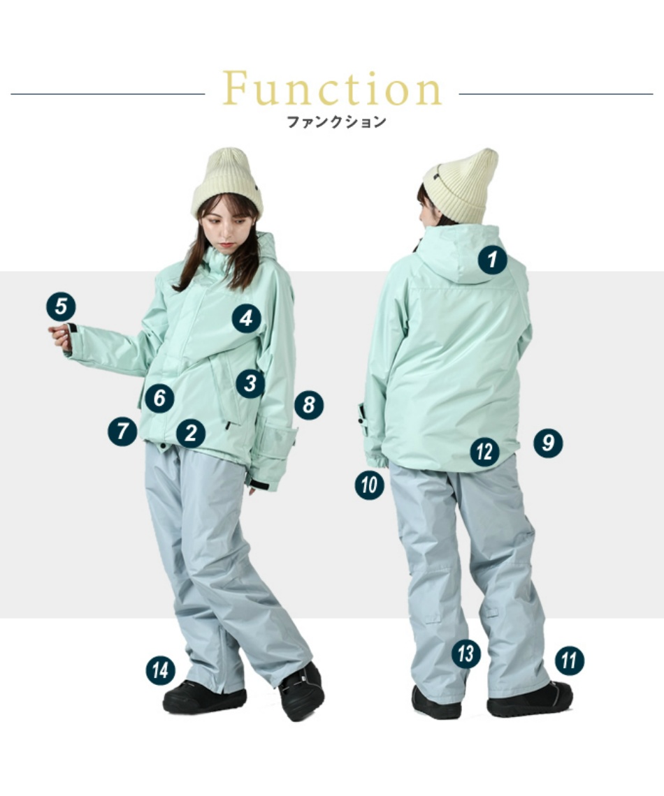 レディース スノーウェア ボードウェア 上下セット EC610312E57 【ご