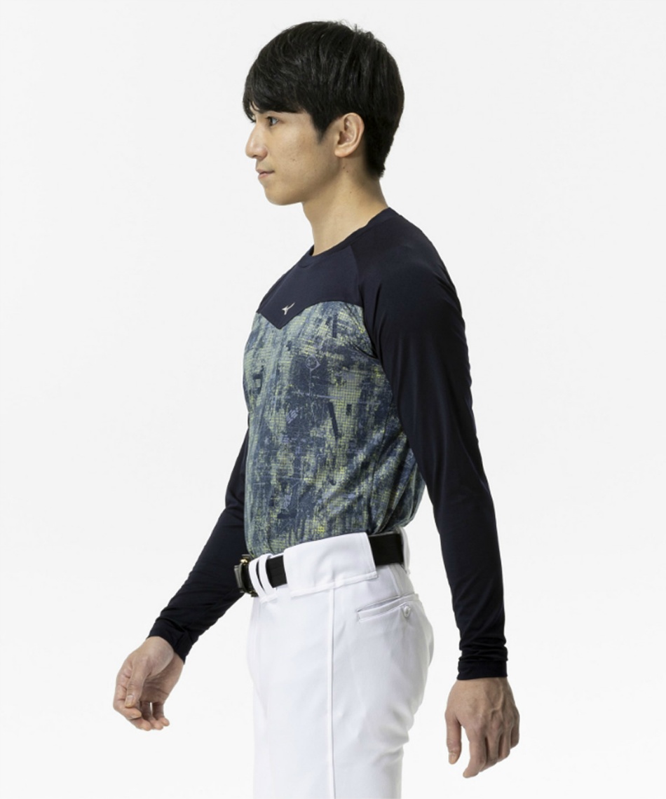 ミズノ(MIZUNO) 野球 アンダーシャツ 長袖 裏起毛グラフィックアンダー