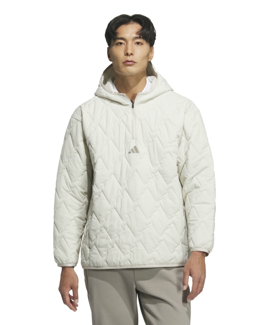 獲得ポイント240pt 【送料無料】アディダス(adidas) ゴルフウェア ブルゾン ビヨンド ザ コース キルト ハーフジップ フーディージャケット JUW86 【国内正規品】【2025年秋冬モデル】 メンズ アルミナ J/L