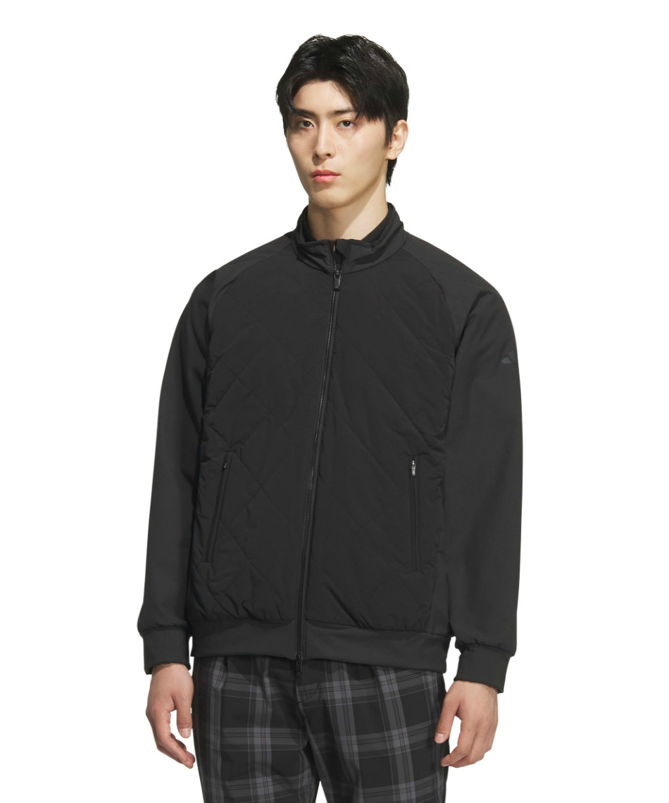 獲得ポイント180pt 【送料無料】アディダス(adidas) ゴルフウェア ブルゾン COLD .RDY 保温 キルトコンビネーション フルジップジャケット JVU97 【国内正規品】【2025年秋冬モデル】 メンズ ブラック J/M