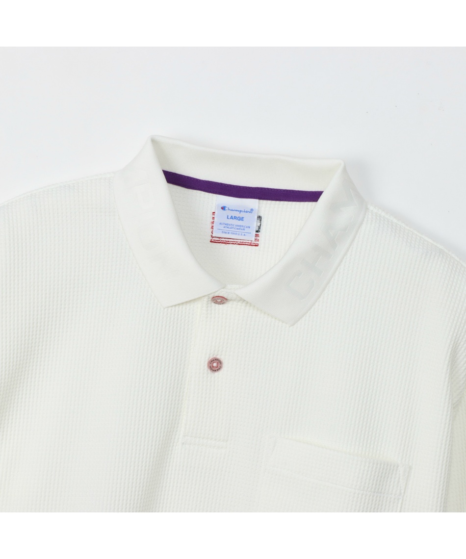 チャンピオン(Champion) ゴルフウェア ポロシャツ 長袖 ワッフル長袖