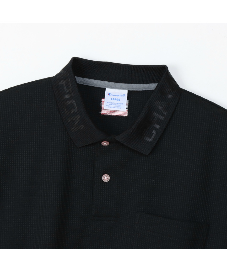 チャンピオン(Champion) ゴルフウェア ポロシャツ 長袖 ワッフル長袖