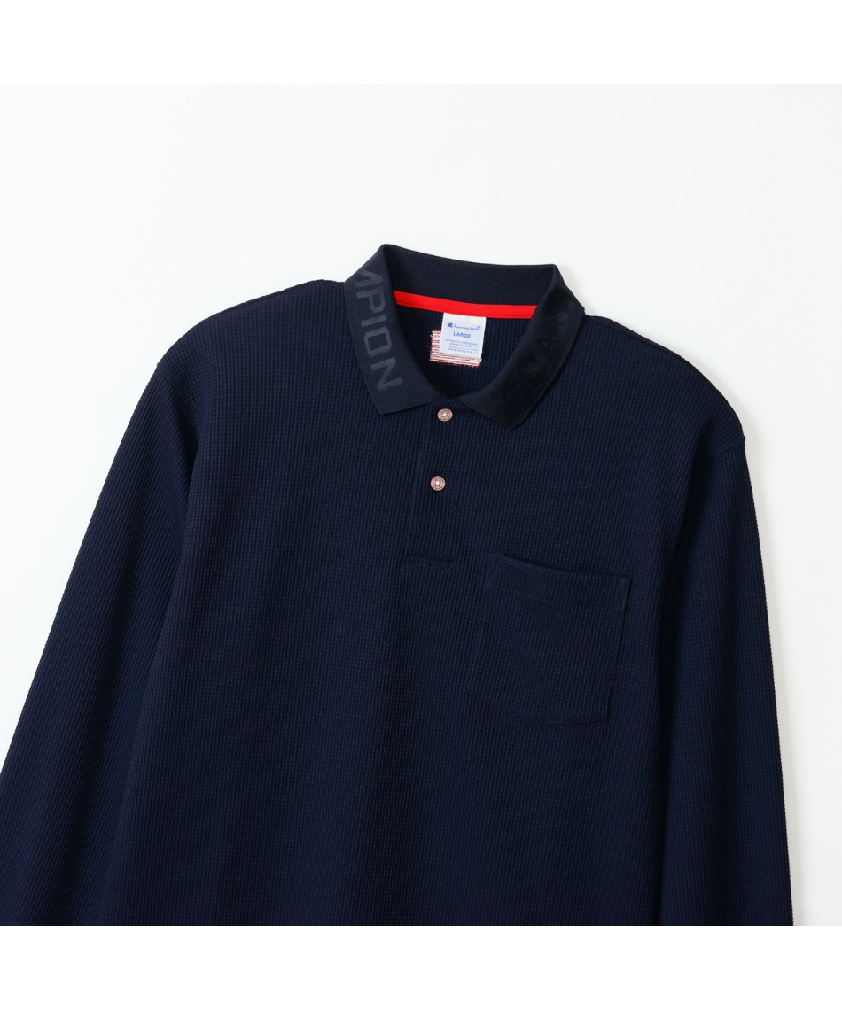 チャンピオン(Champion) ゴルフウェア ポロシャツ 長袖 ワッフル長袖