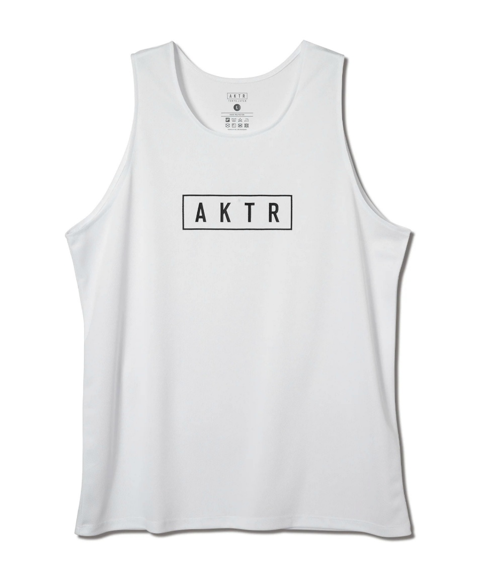 �l���|�C���g47pt 14% OFF�^SALE �A�N�^�[(AKTR) �o�X�P�b�g�{�[���E�F�A �m�[�X���[�u BASIC AKTR LOGO TANK 525-003001 �����Y WHITE M