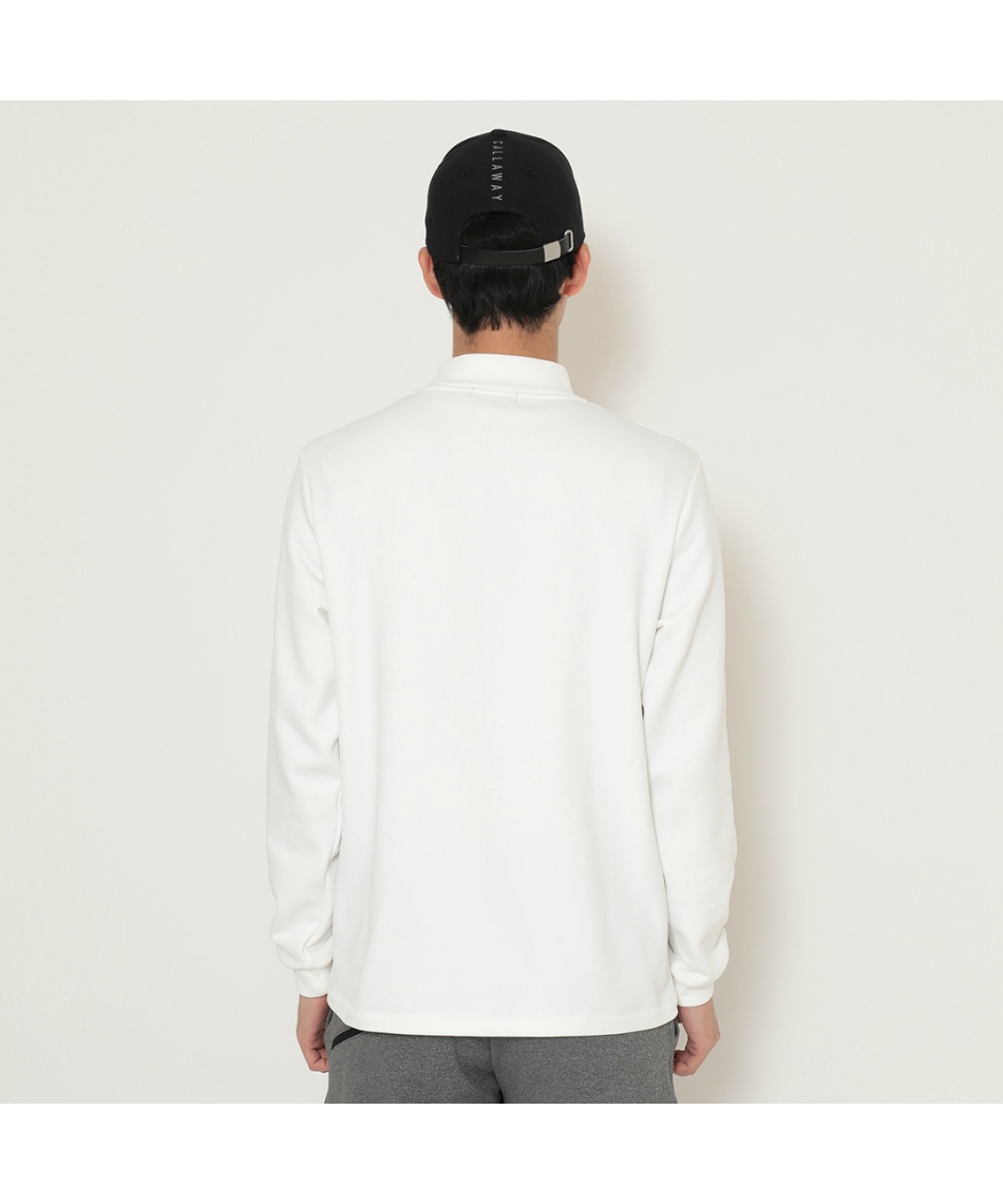 ゴルフウェア 長袖シャツ 裏起毛ハーフジップモックネックシャツ