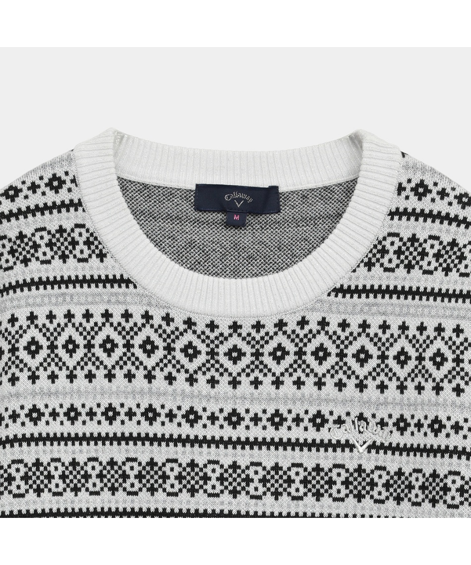美品 callaway ノルディック柄 裏地付き ニット ニット キャロウェイ キャロウェイ(Callaway) ゴルフウェア セーター ノルディック