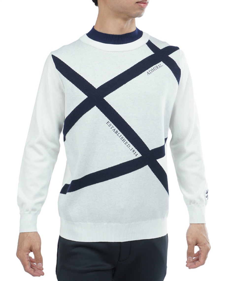 獲得ポイント170pt 【送料無料】アドミラル(Admiral) ゴルフウェア セーター ホカタッチ レイヤードモックネックセーター ADMA589 【2025年秋冬モデル】 メンズ 00WHT M
