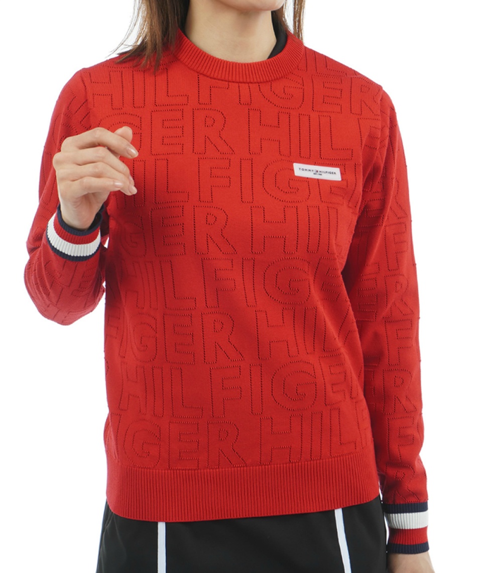 l|Cg150pt yzg~[qtBK[St(TOMMY HILFIGER GOLF) StEFA Z[^[ hbgS N[lbNjbg THLA565 y2025NH~fz fB[X RED M