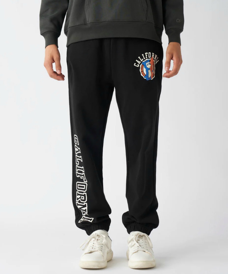 y.watanabeTATRAS メンズ　スウェットパンツ　V スウェットパンツ CALIFORNIA BEAR ワンポイントベアスウェットパンツ