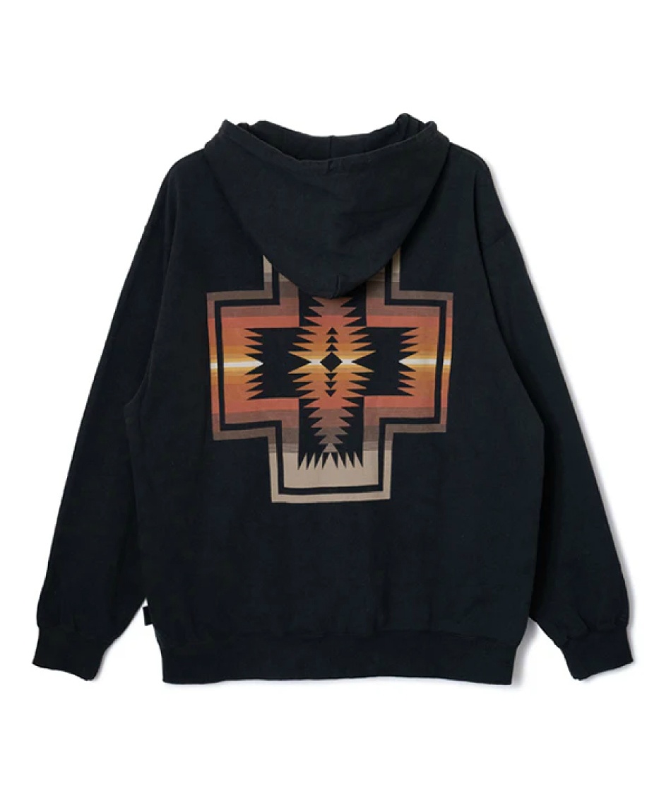 �l���|�C���g87pt 27% OFF�^SALE �y���������z�y���h���g��(PENDLETON) �X�E�F�b�g�p�[�J�[ �����O�X���[�u �o�b�N�v�����g �W�b�v�A�b�v�t�[�f�B�[ 5475-1021 �����Y ���f�B�[�X Black L