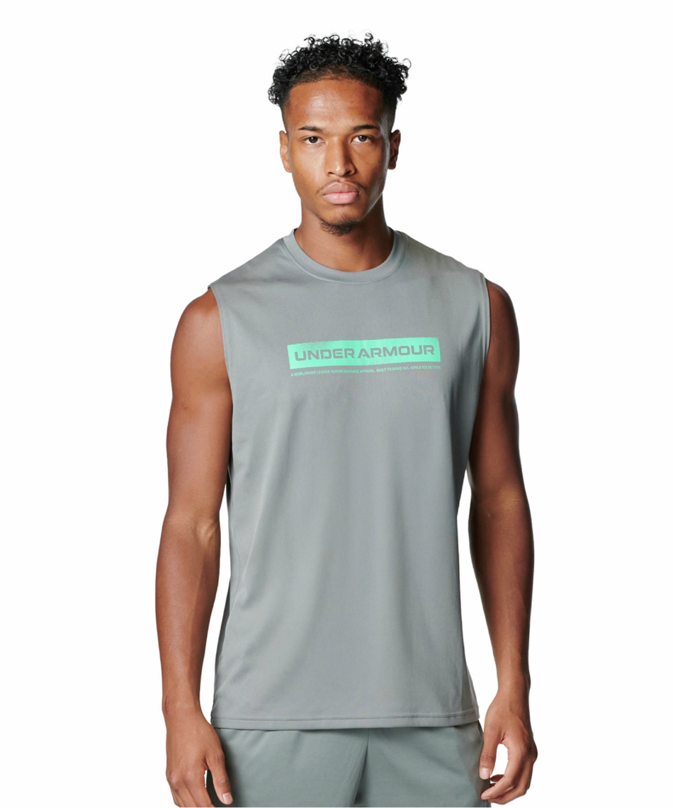スポーツウェア ノースリーブ メンズ UA TECH WORDMARK SLEEVELESS