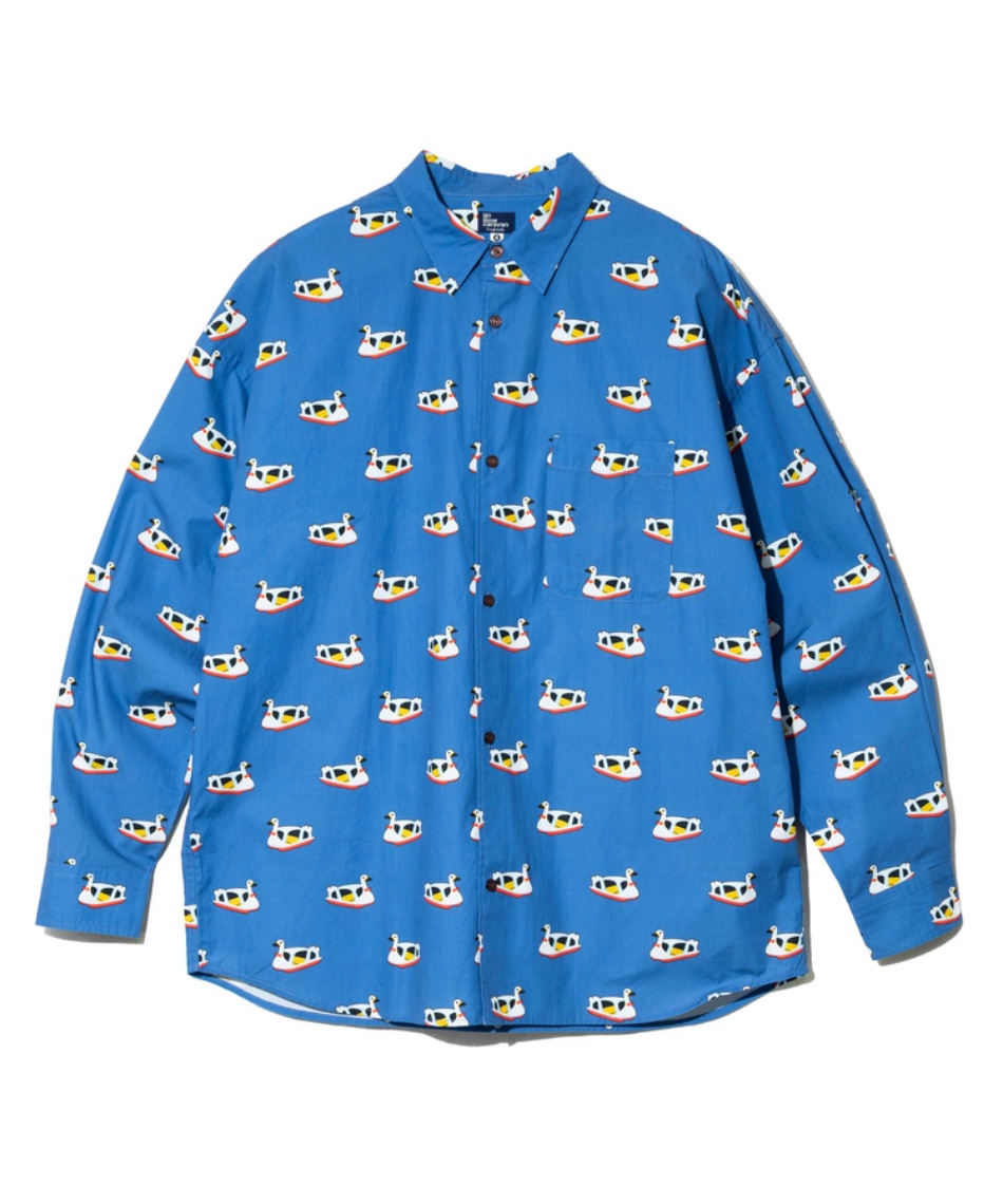 ゴースローキャラバン(Go Slow Caravan) 長袖シャツ 40/-ブロード総柄