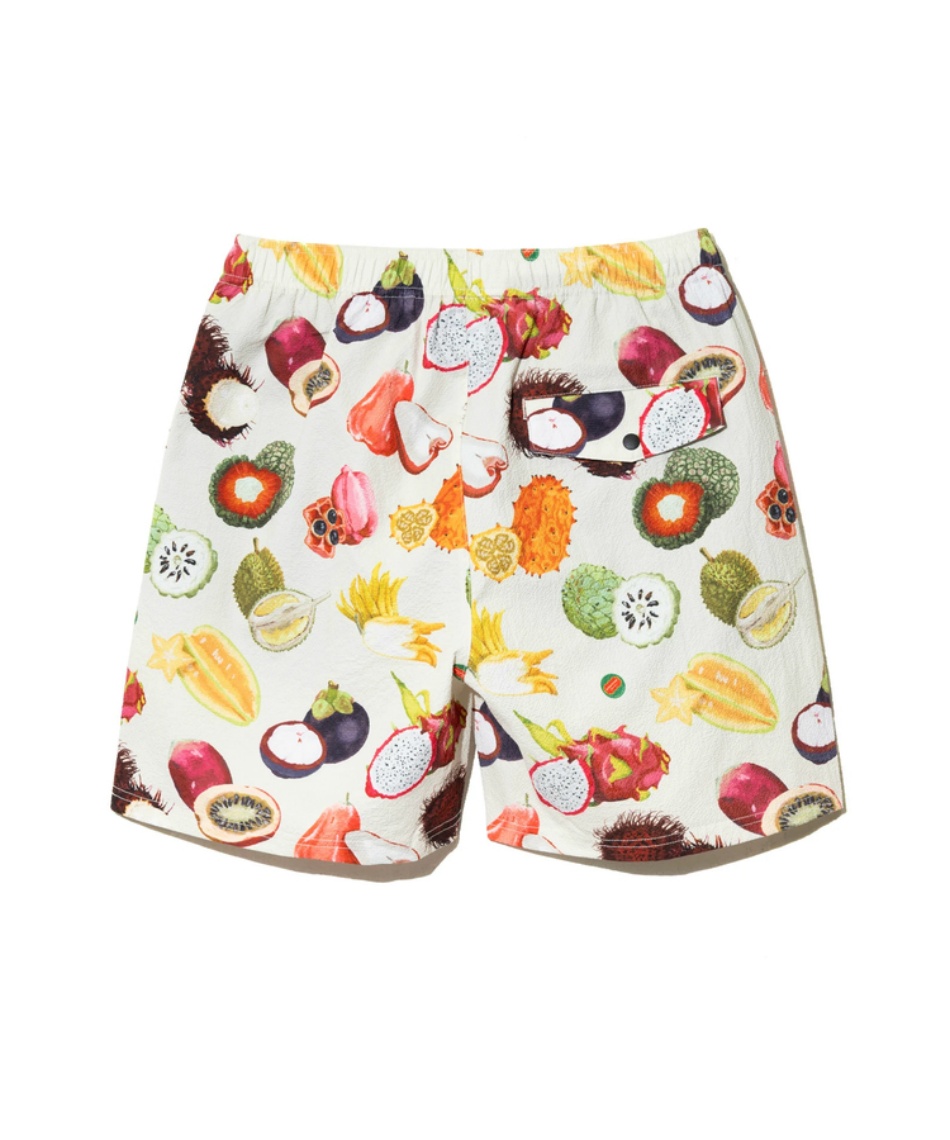 ショートパンツ ストレッチサッカー総柄プリントイージーショーツ