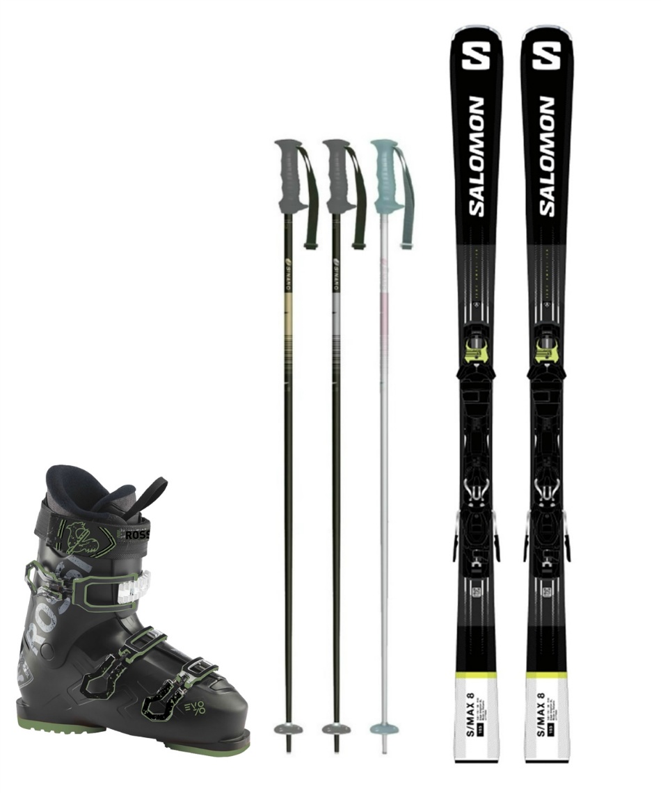 SALOMON スキー板 SINANO ストックセット サロモン(salomon) スキー板 4点セット L47038600 S/MAX 8 +M11 GW+EVO