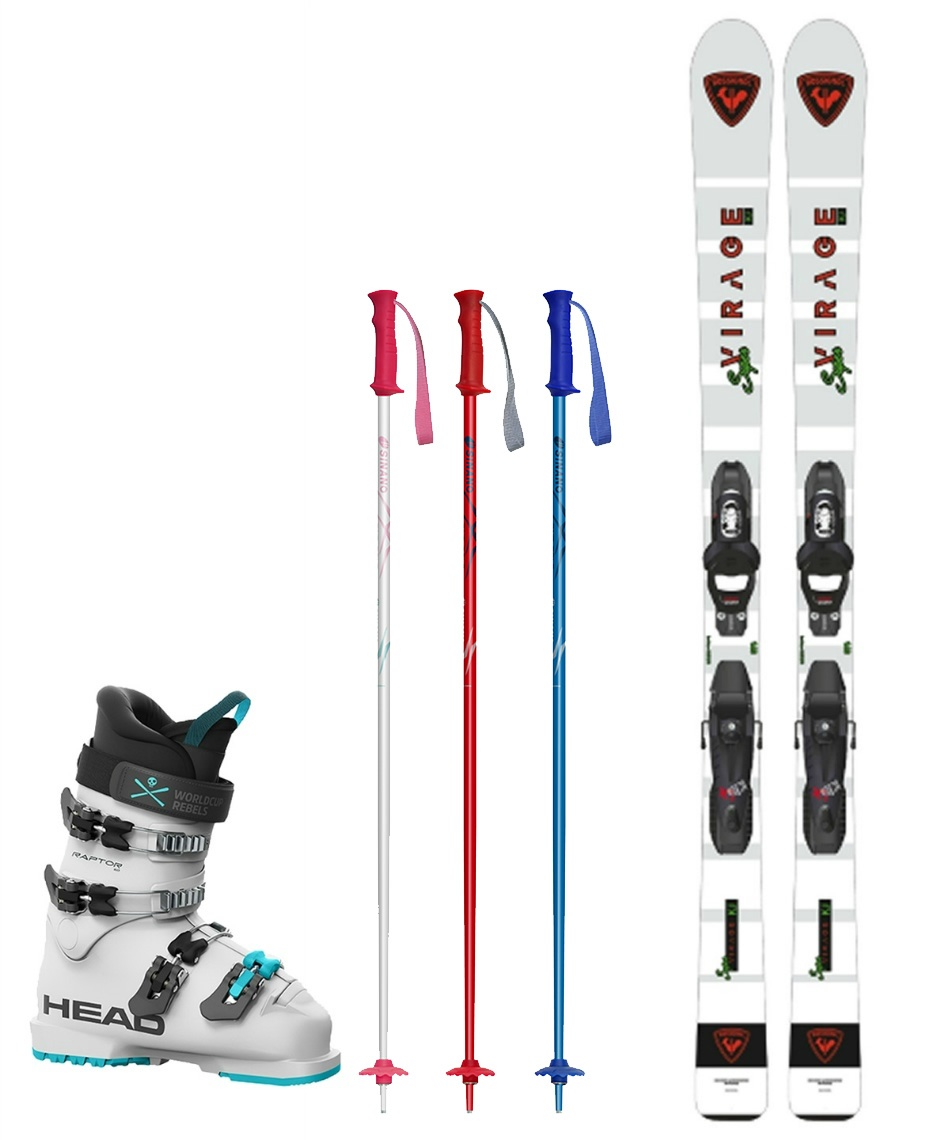 ジュニア用スキーセット126/90/24.5cm ロシニョール(ROSSIGNOL) スキー板 ジュニアスキー 4点セット SUPER