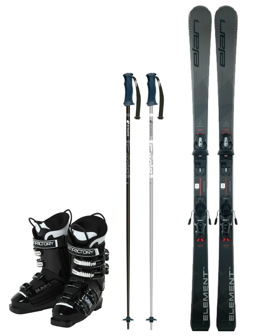 Elan スキー板 150cm ブーツセット エラン(ELAN) スキー板 オールラウンド 4点セット ELEMENT 74 BLACK +