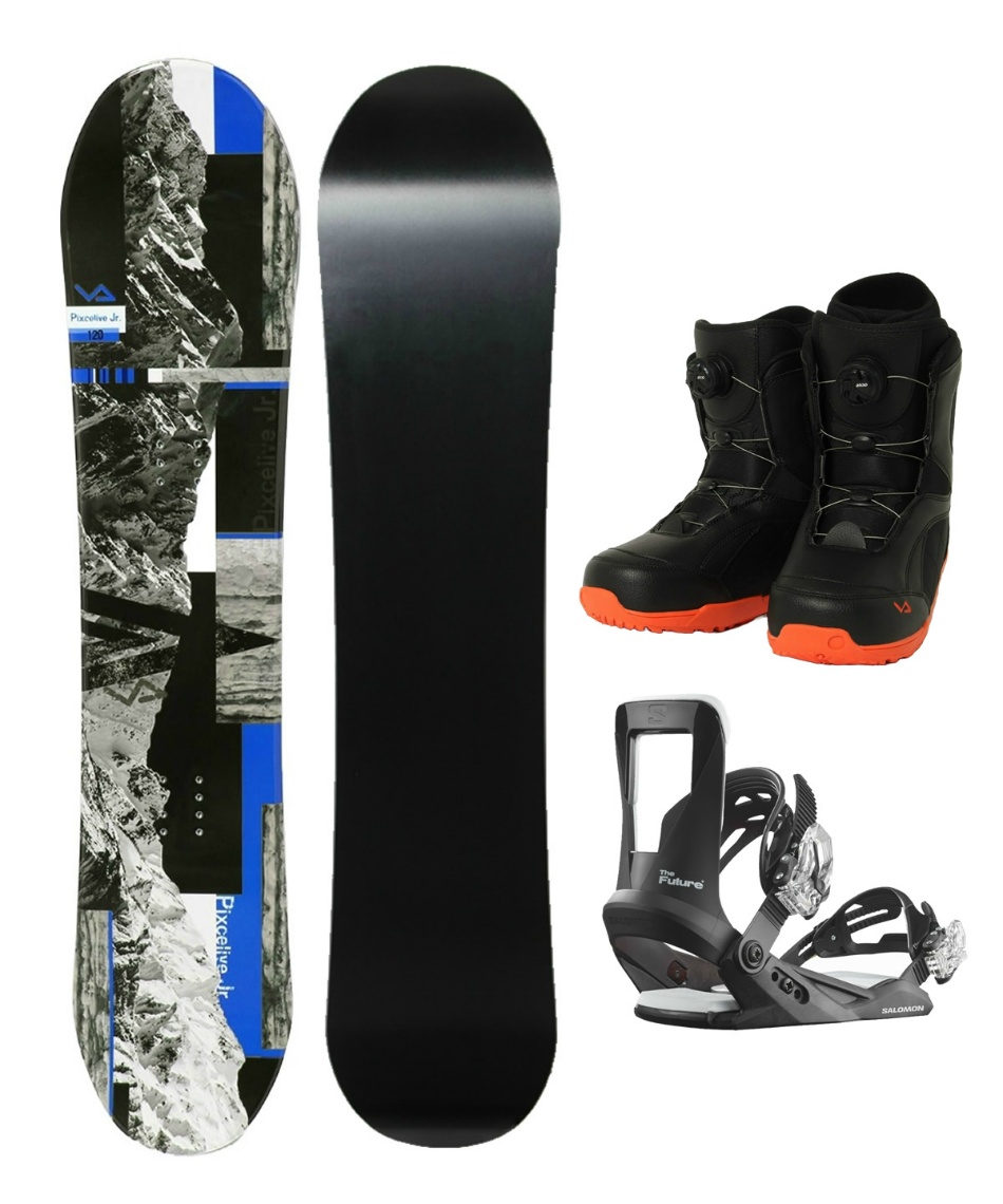 スノーボード 3点セット ボード板+ビンディング+ブーツ PIXCELIVE BOYS