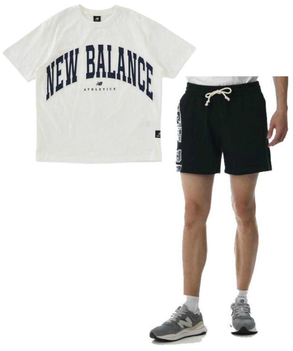 ニューバランス(new balance) 半袖Tシャツ ハーフパンツ セット NB Athletics Warped Tシャツ+スウェットショーツ UT31551+US31551