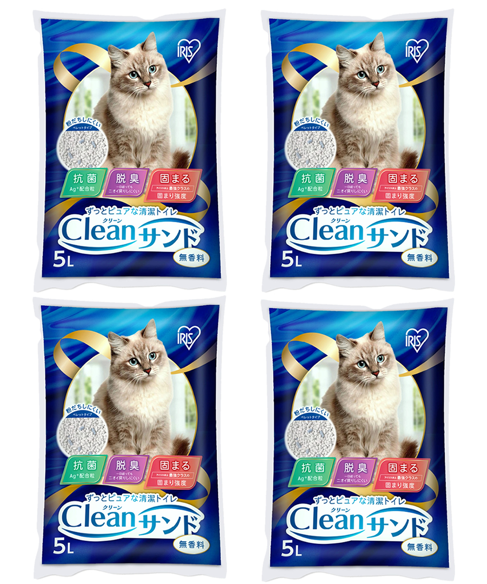4個セット】アイリスオーヤマ 猫砂 クリーンサンド 無香料