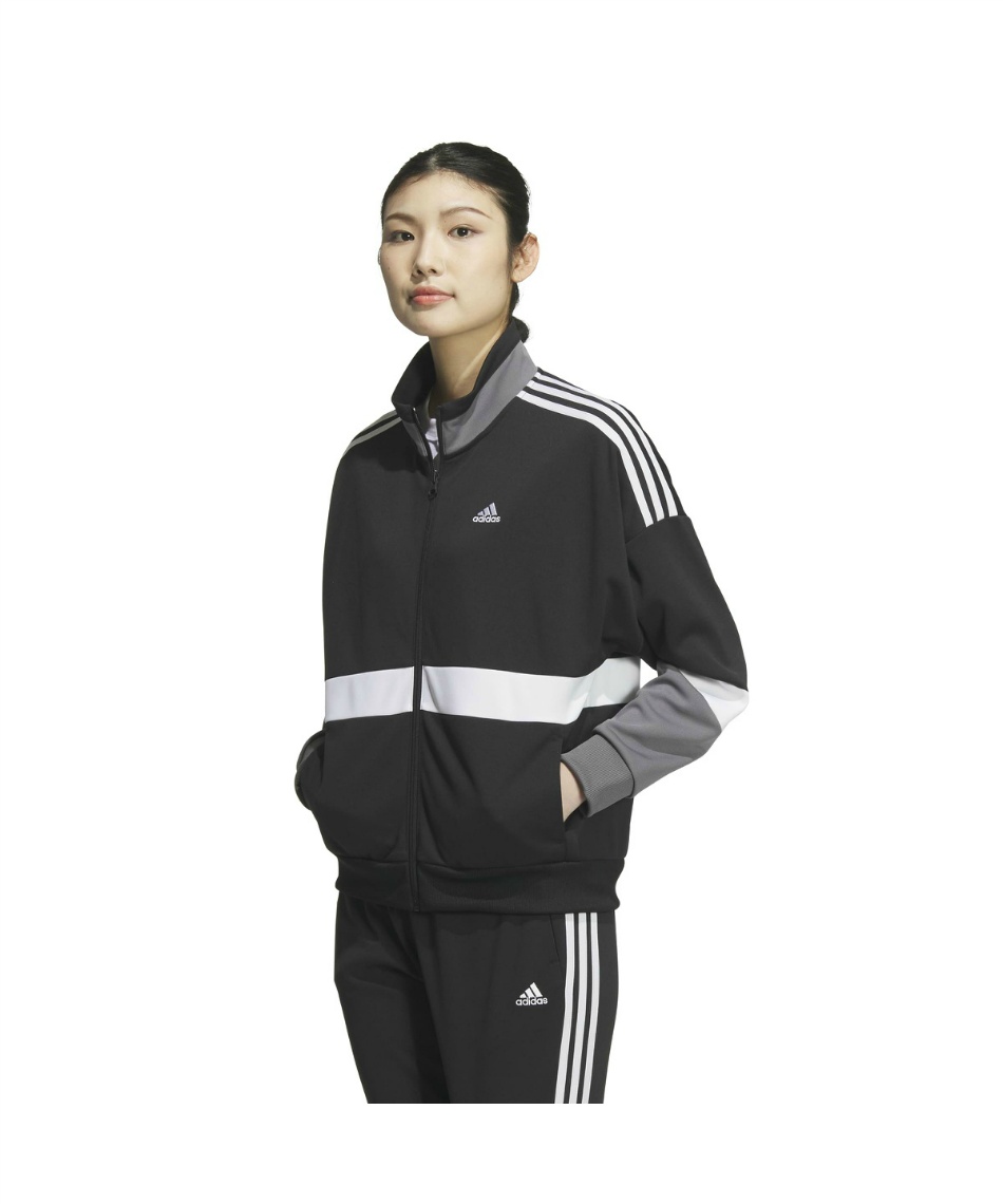 b1152【adidas】セットアップ　ジャージ　グレー　万国旗タグ　人気　青 4344d14f775c6a3d95f780fd235155