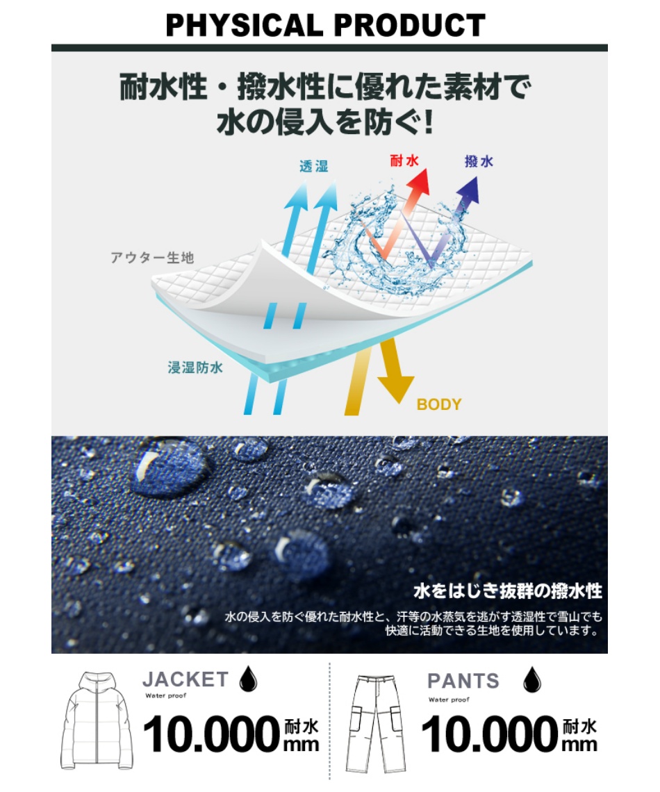 アイスピーク(ICE PEAK) スキーウェア 上下セット SNOW JK+SNOW PT