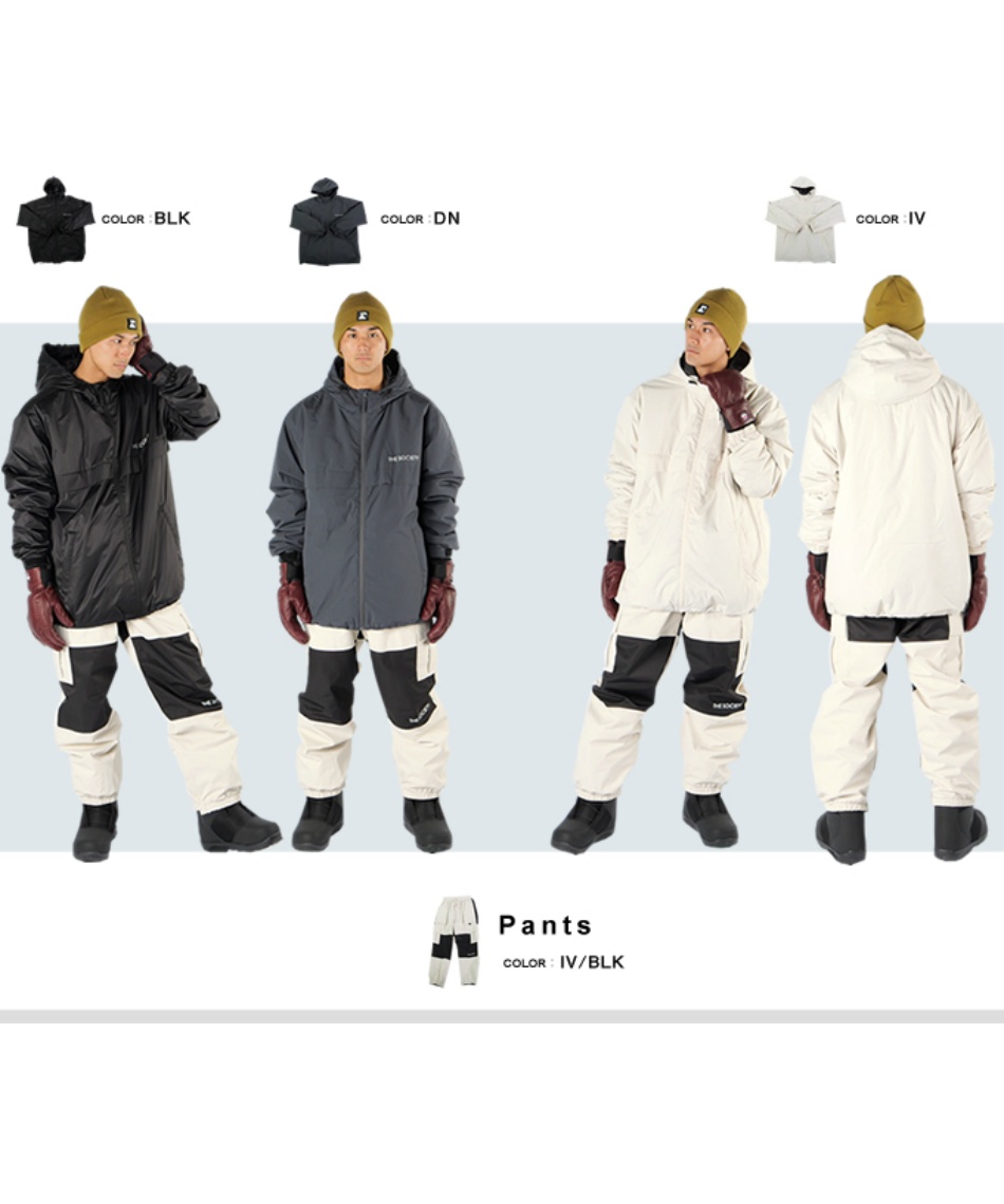 ザソサエティ スノーボードウェア 上下セット フルジップジャケット +