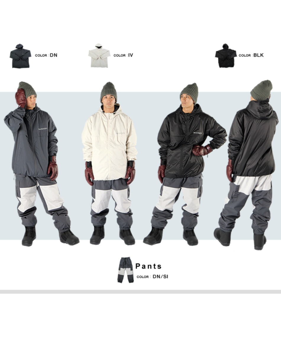 ザソサエティ スノーボードウェア 上下セット フルジップジャケット +