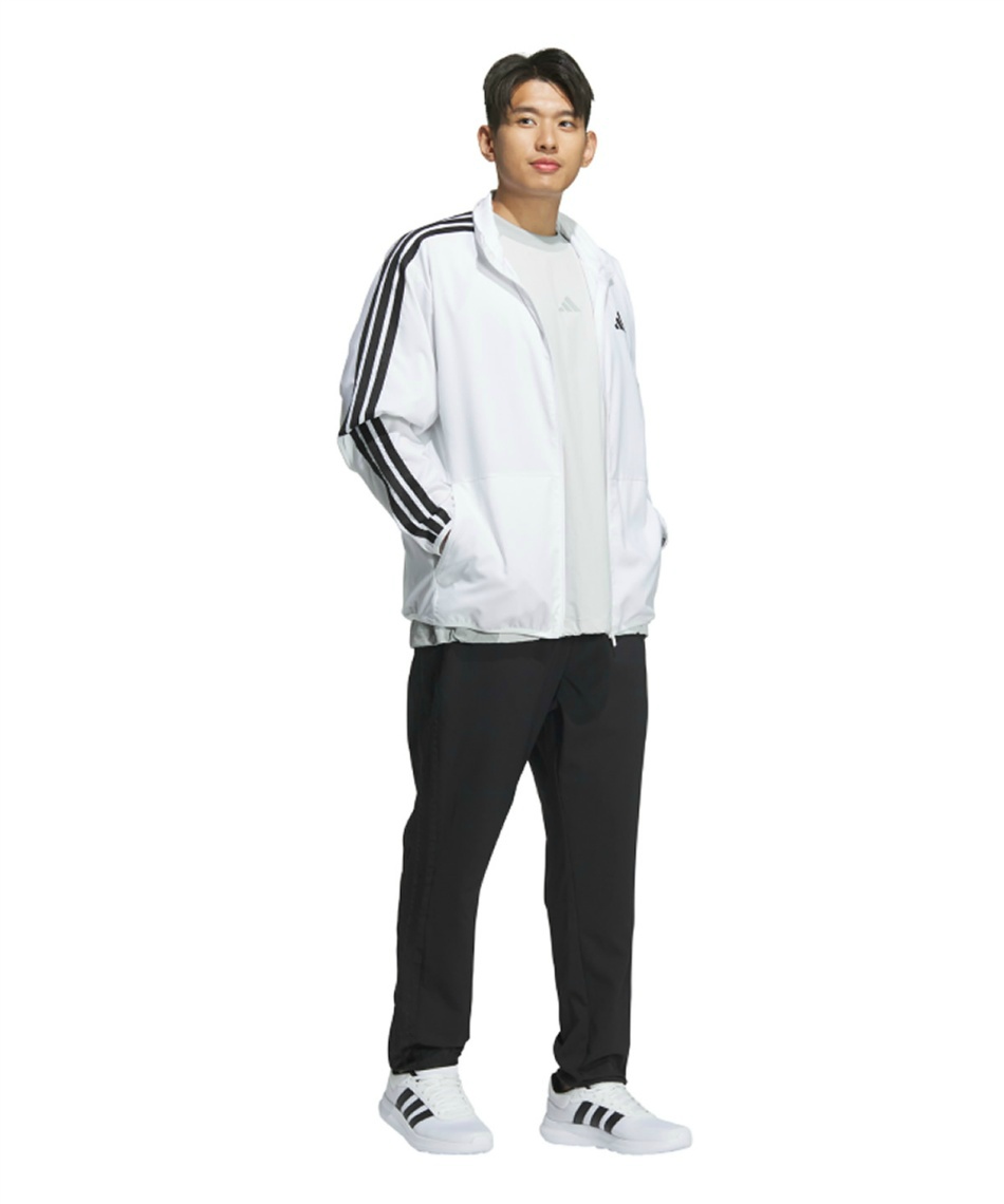 【美品】adidas セットアップ 2XL ブラック ホワイト スポーツウェア アディダス ジャージ 上下 メンズ adidas ジャケット パンツ