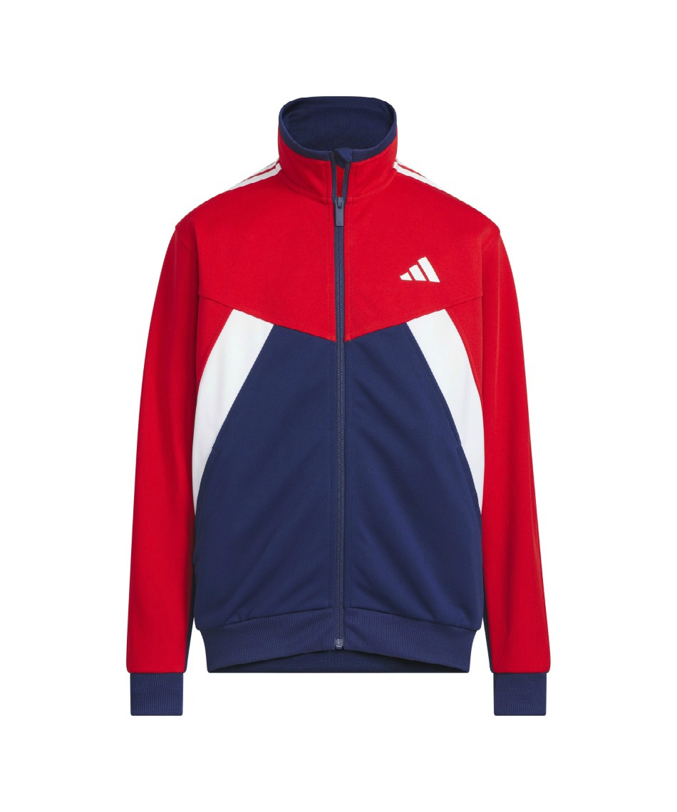 【美品】adidas ジャージ上下セット アイボリー/レッド アディダス アディダス adidas セットアップ ジャージ ライン スポーツ