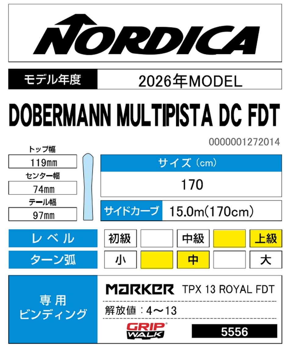 ノルディカ(NORDICA) スキー板 オールラウンド 2点セット DOBERMANN