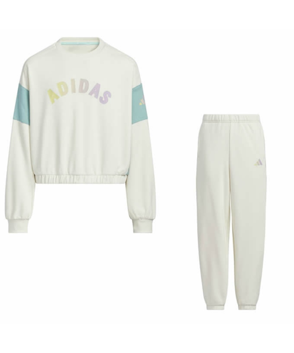 【新品】adidas レディース スウェットセット ライトブルー アディダス(adidas) スウェットウェア上下セット ガールズ スウェット