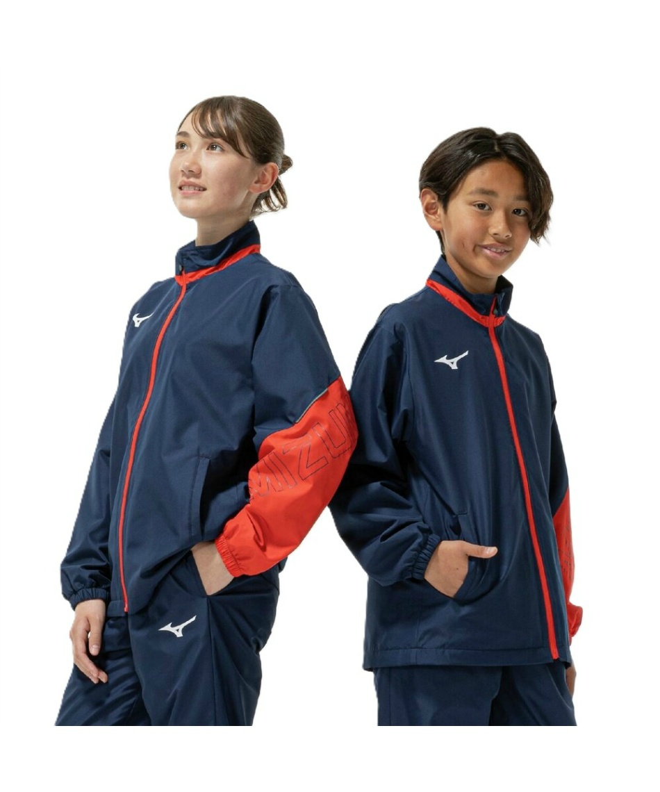 【新品未使用】MIZUNOブレスサーモウォーマー 上下セット ネイビー×レッド ミズノ(MIZUNO) スポーツウェア ジャージ 上下セット プレスサーモ