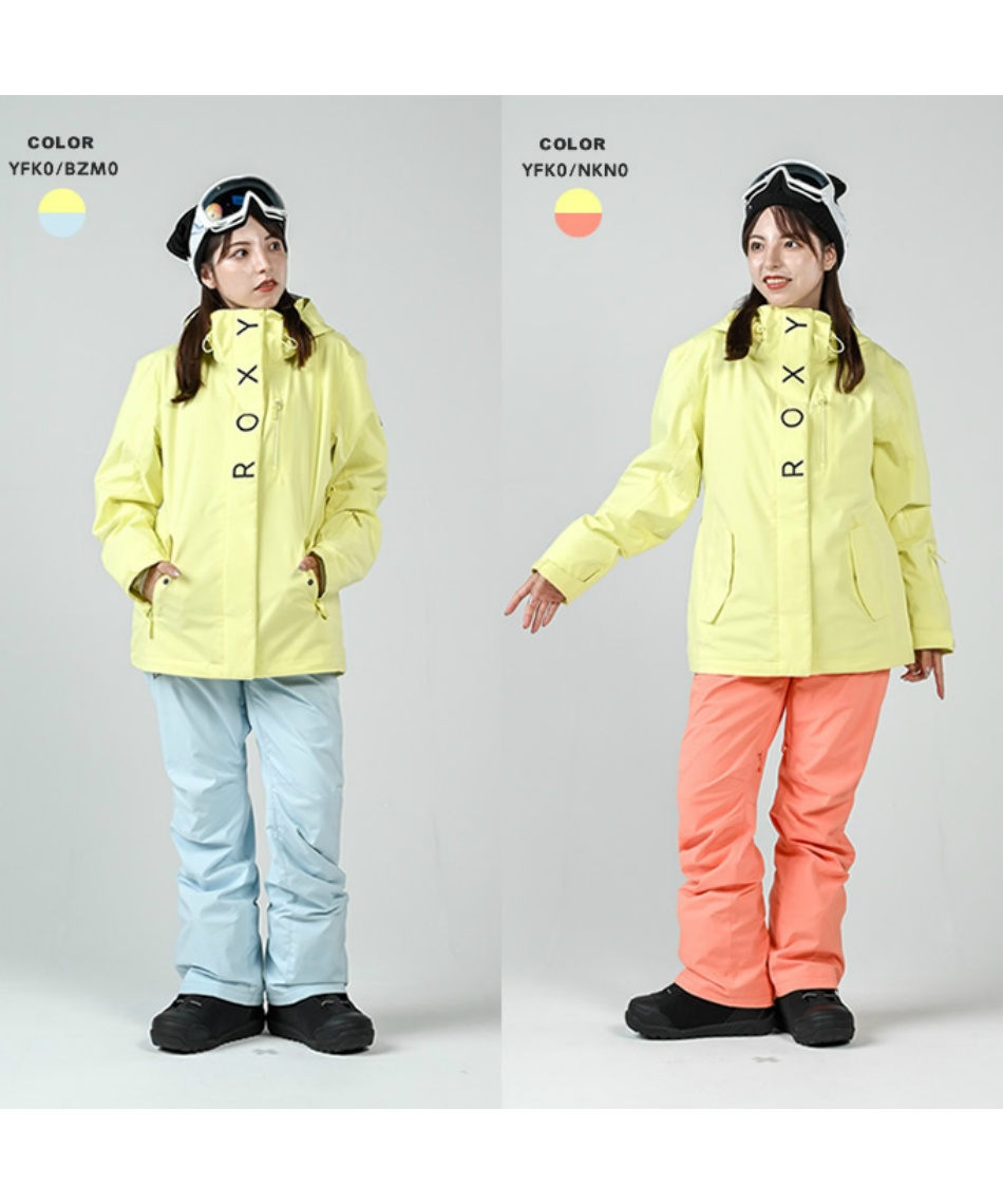 【値下げ交渉可】ROXY イエロースノーボードジャケット L スノーボードウェア 上下セット JETTYSOLIDNP JK+SNOWHOLIC PT