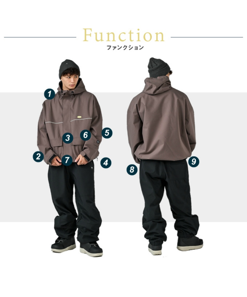 THE ANTHEM スノーボードウェア ダークグレー アンセム(ANTHEM) スノーボードウェア 上下セット WHIPLASH