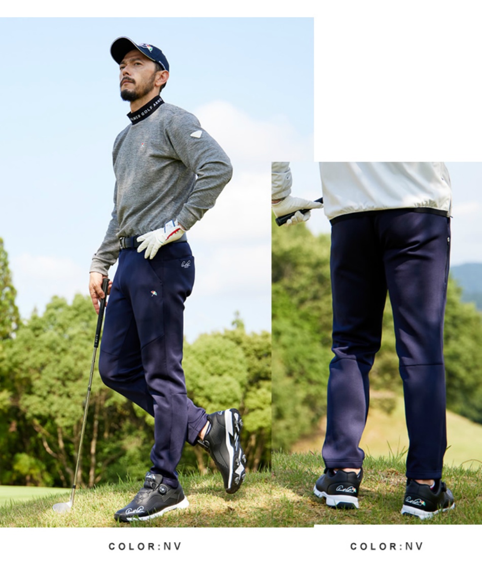 ゴルフウェア 3点セット モックネックシャツ+ルオーバージャケット+