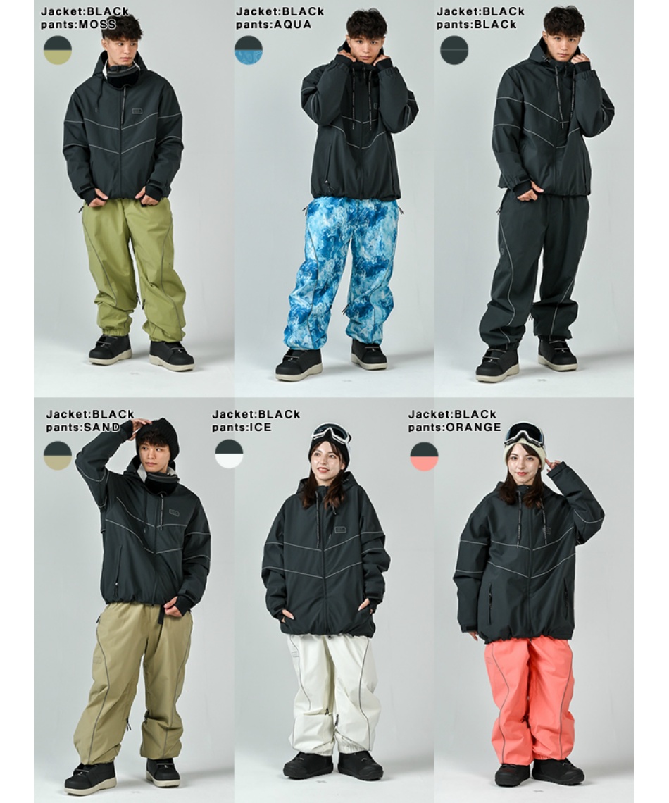 スノーボードウェア 上下セット PIPE LINE JK+PIPE LINE PT JFJ98001+