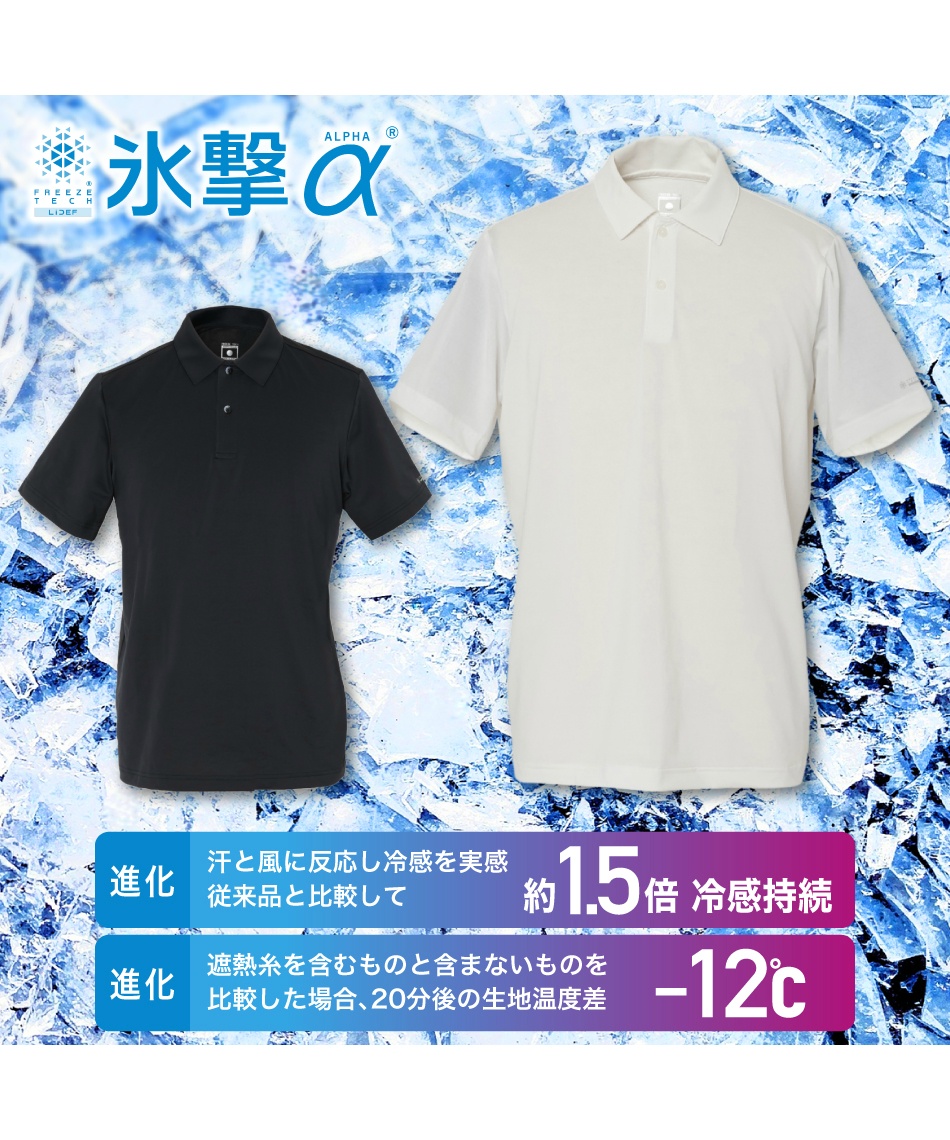 2点セット】氷撃α FTAC 半袖ポロシャツ メンズ レディース 25151884