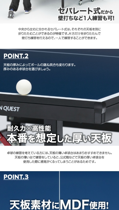 卓球台 国際規格サイズ セパレート式18mm 組立無し VQ530509I01 【1年