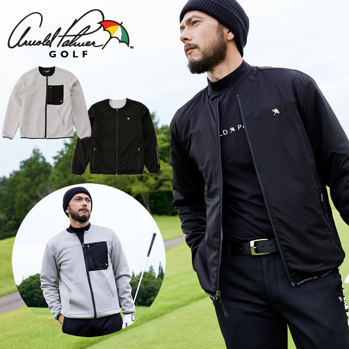 アーノルドパーマー(arnold palmer) ゴルフウェア ブルゾン ノーカラー