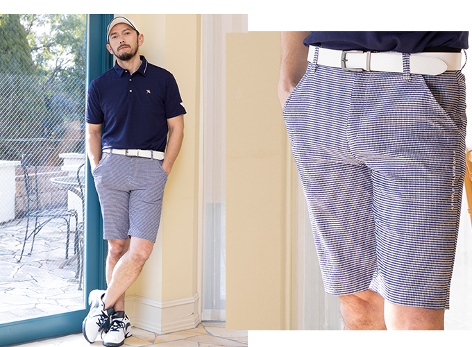 新品 ラッセルノゴルフ オリジナルカモ ストレッチ ショートパンツ (4/M)Ⓗ ゴルフウェア ショートパンツ ストレッチサッカーショートパンツ