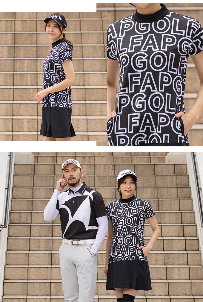 ゴルフウェア ワンピース BKビッグロゴプリーツワンピース AP220312D04