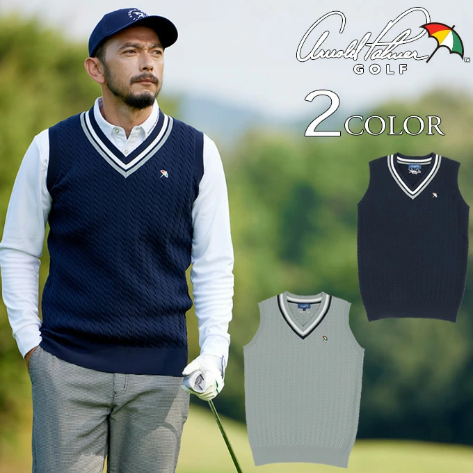 【美品】アーノルドパーマーゴルフ　Ｖネックセーター　サイズM アーノルドパーマー(arnold palmer) ゴルフウェア ニットベスト V