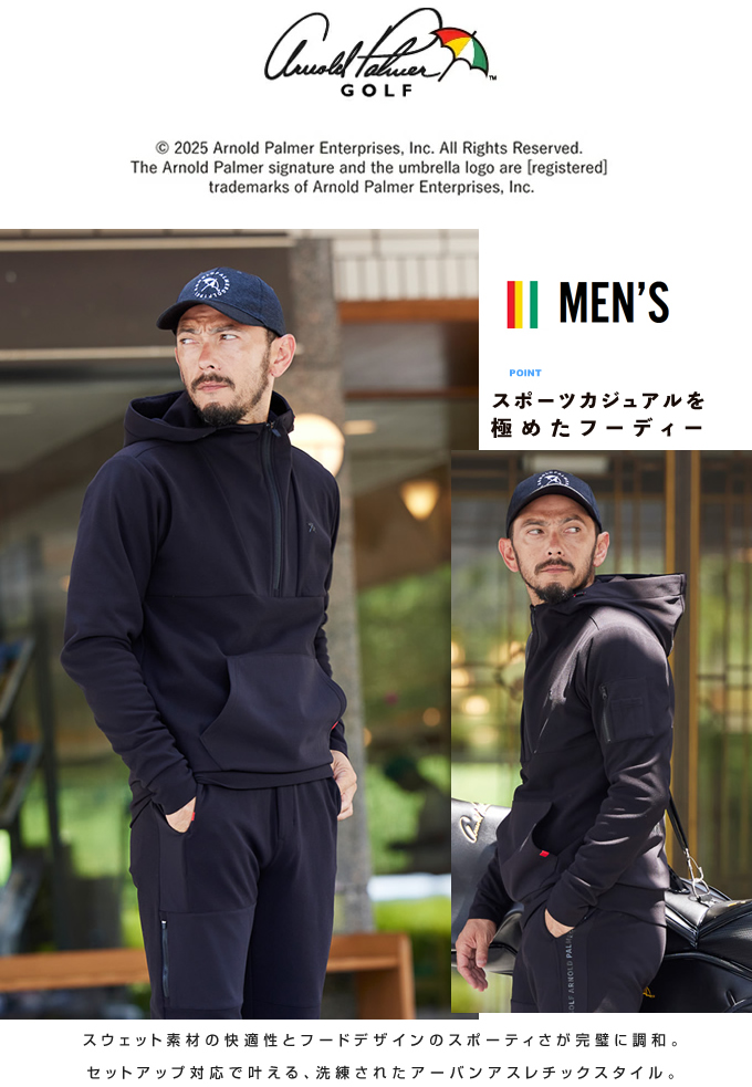 ゴルフウェア スウェット BKスウェットプルオーバーフーディ