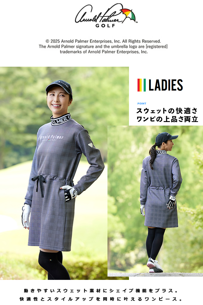   GOLF フード付きスウェットワンピース ゴルフ ゴルフウェア ワンピーススウェットシェイプワンピースAP220412E03